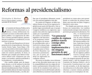 Reformas al presidencialismo